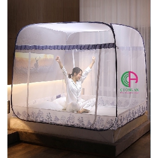 Màn chụp tự bung đỉnh vuông  có chân viền vải lụa cao cấp - Thương hiệu Cường An. Bảo hành 12 tháng