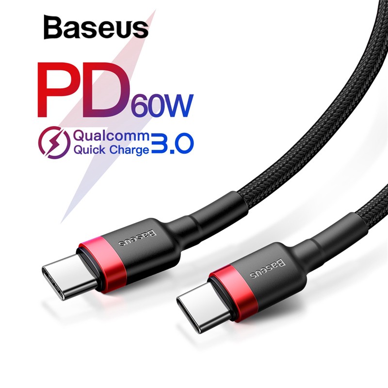 Ảnh Cáp sạc Baseus Cafule Series 60W TypeC to TypeC, sạc nhanh 3.0, truyền dữ liệu tốc độ cao 480Mbps dài 1m 3
