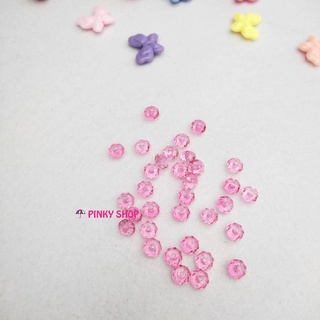 Hạt cườm hạt châu nhựa 8mm nhiều màu lấp lánh có lỗ xỏ 2 đầu loại tốt làm trang sức vòng cổ phụ kiện handmade