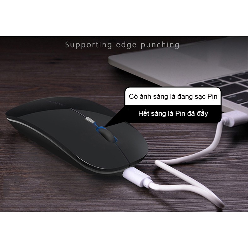 Chuột không dây loại kết nối qua cổng USB không dây(2.4G) và Bluetooth đều được 2 trong 1 - Hàng nhập khẩu