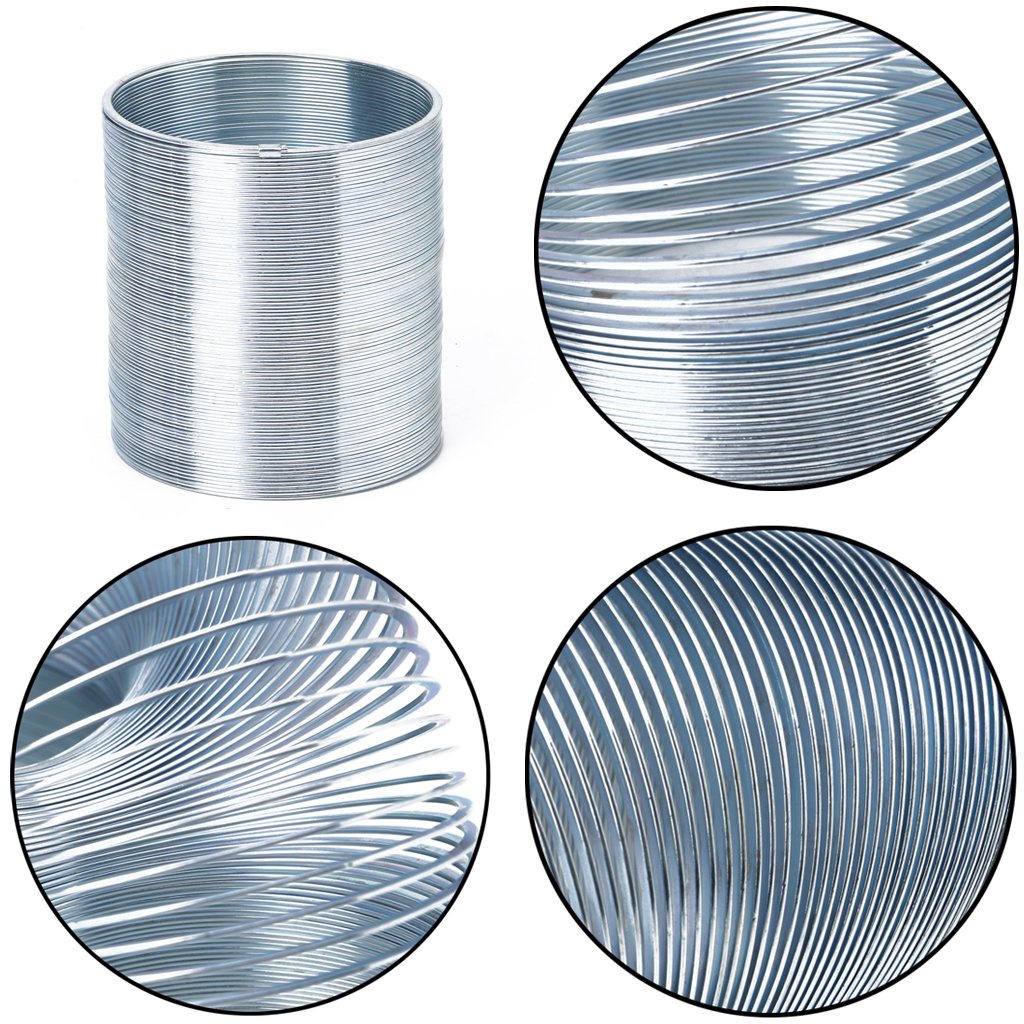 Rainbow Circle Classic Toy Early Educational Colorful Magic Folding Slinky Toys Metal Power Spring