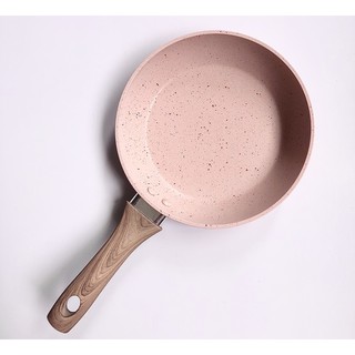 Chảo chống dính cao cấp 16cm, vân đá hoa cương, cán gỗ cao su bền chắc