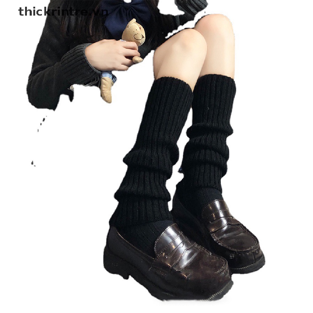 THI Nữ Gothic Tất Ngọt Ngào Bé Gái Cọc Tất Chân Ấm Dệt Kim Chân Cov