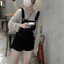 FREESHIP YẾM BÒ ĐEN KAKI SOOC ĐÙI VINTAGE SIÊU XINH