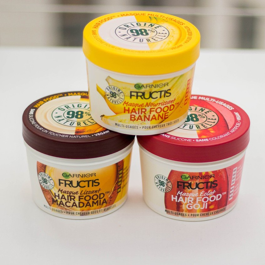 Garnier - Fructis Masque lissant hair food macadamia pour cheveux secs et  rebelles