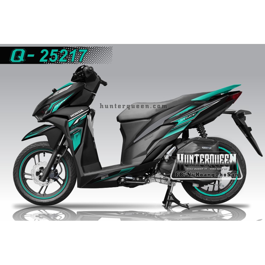 Tem rời Vario 2018. Xe đen, tem xanh ngọc. Thay đổi màu sắc và chi tiết theo yêu cầu. Sắc nét, bền màu