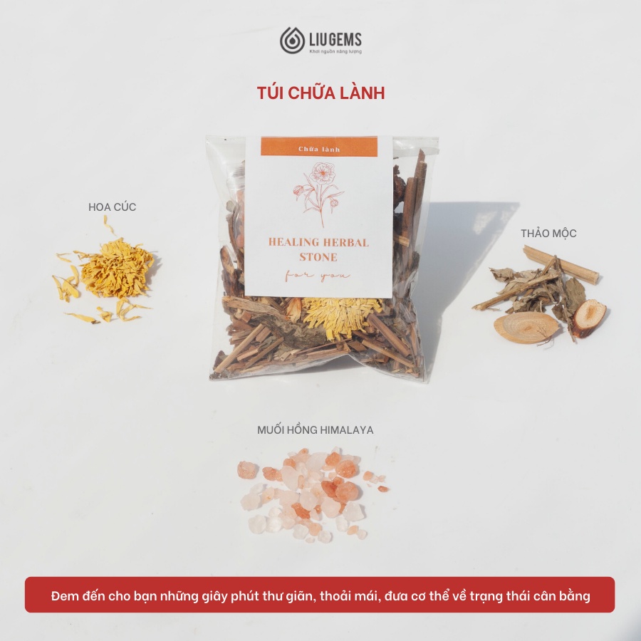Thảo Mộc Xông Mặt, Ngâm Chân Thư Giãn Liugems Đá Thiên Nhiên 130g PK07