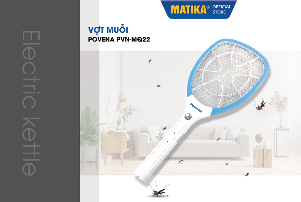 Mô tả Vợt Muỗi POVENA Màu Xanh PVN-MQ22 - 1