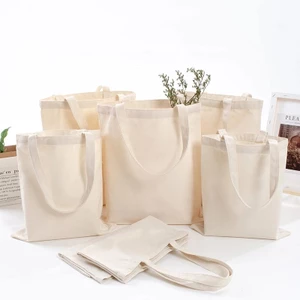 Túi Vải Canvas Mua Sắm Màu Trắng Kem Sức Chứa Lớn Tái Sử Dụng Linh Hoạt Đơn Giản