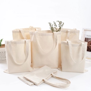 Túi Vải Canvas Mua Sắm Màu Trắng Kem Sức Chứa Lớn Tái Sử Dụng Linh Hoạt Đơn Giản