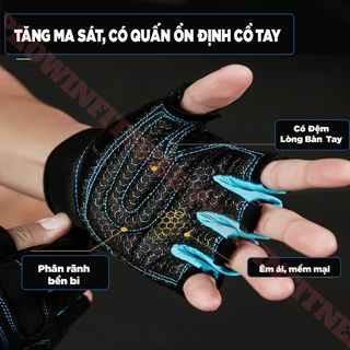 Găng tay hỗ trợ tập gym thể thao Prowin fitness chất liệu ma sát cao chống trơn trượt