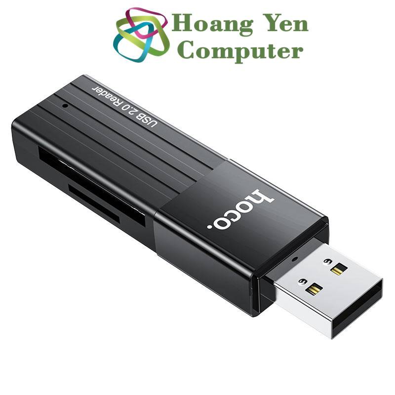 Đầu Đọc Thẻ Nhớ Hoco HB20 (Hổ Trợ Đọc Thẻ Micro SD, SD)  - BH 1 Năm Chính Hãng - Hoangyencomputer