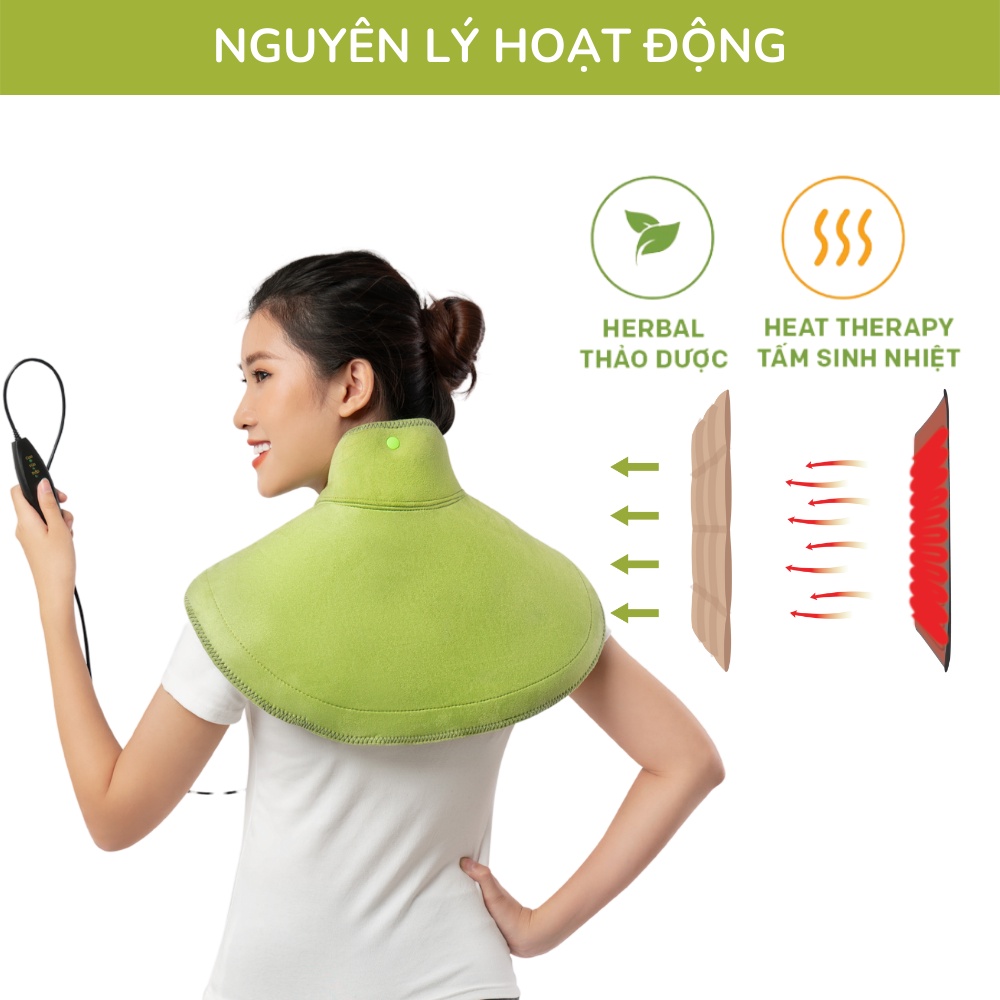Mô tả Đai Chườm Nóng Thảo Mộc Vai Gáy Hapaku, Giảm Căng Cứng Cơ, Massage Cổ Vai Gáy Giảm Đau, Thoái Hóa Đốt Sống Cổ - 1