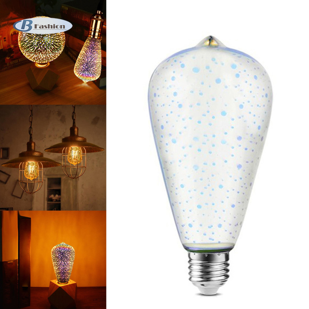 B-F 3D Sao Đèn LED RGB E27 Hiệu Ứng Pháo Hoa Edison Bulb Kỳ Nghỉ Tiệc Giáng Sinh Đèn Trang Trí-168