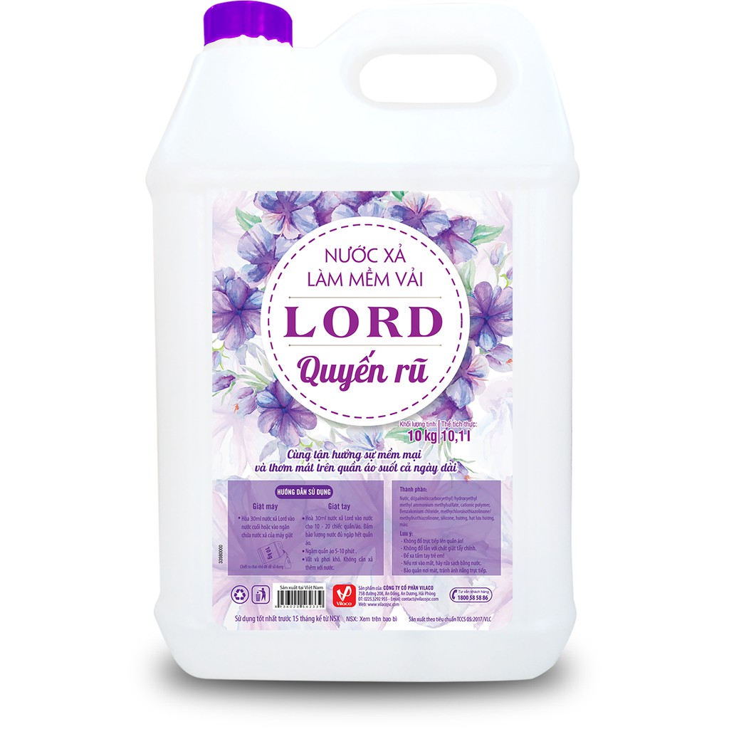 Ảnh Nước xả vải Lord hương quyến rũ (tím) 10kg 1