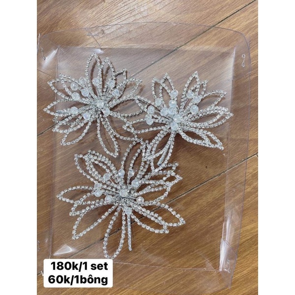 cài tóc cô dâu cả set gồm 3 chiếc