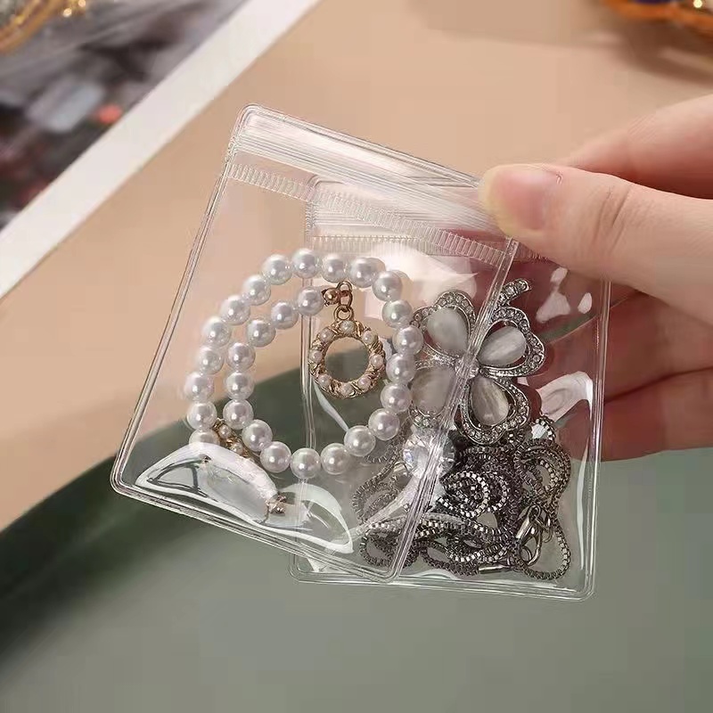 Túi nhựa pvc CASEGRACE màu sắc trong suốt có khóa kéo đựng trang sức tiện dụng