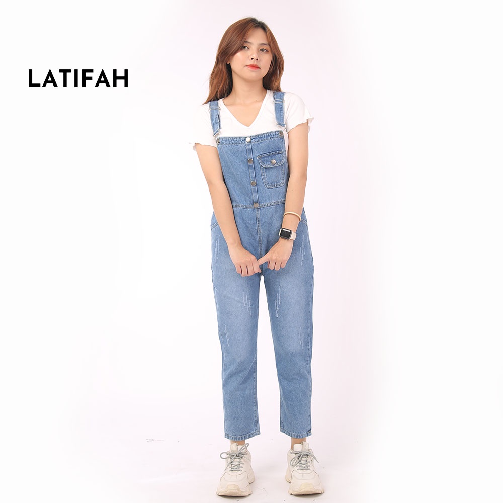 Quần yếm jean dài nữ LATIFAH 5 cúc YJ012 phong cách trẻ trung năng động