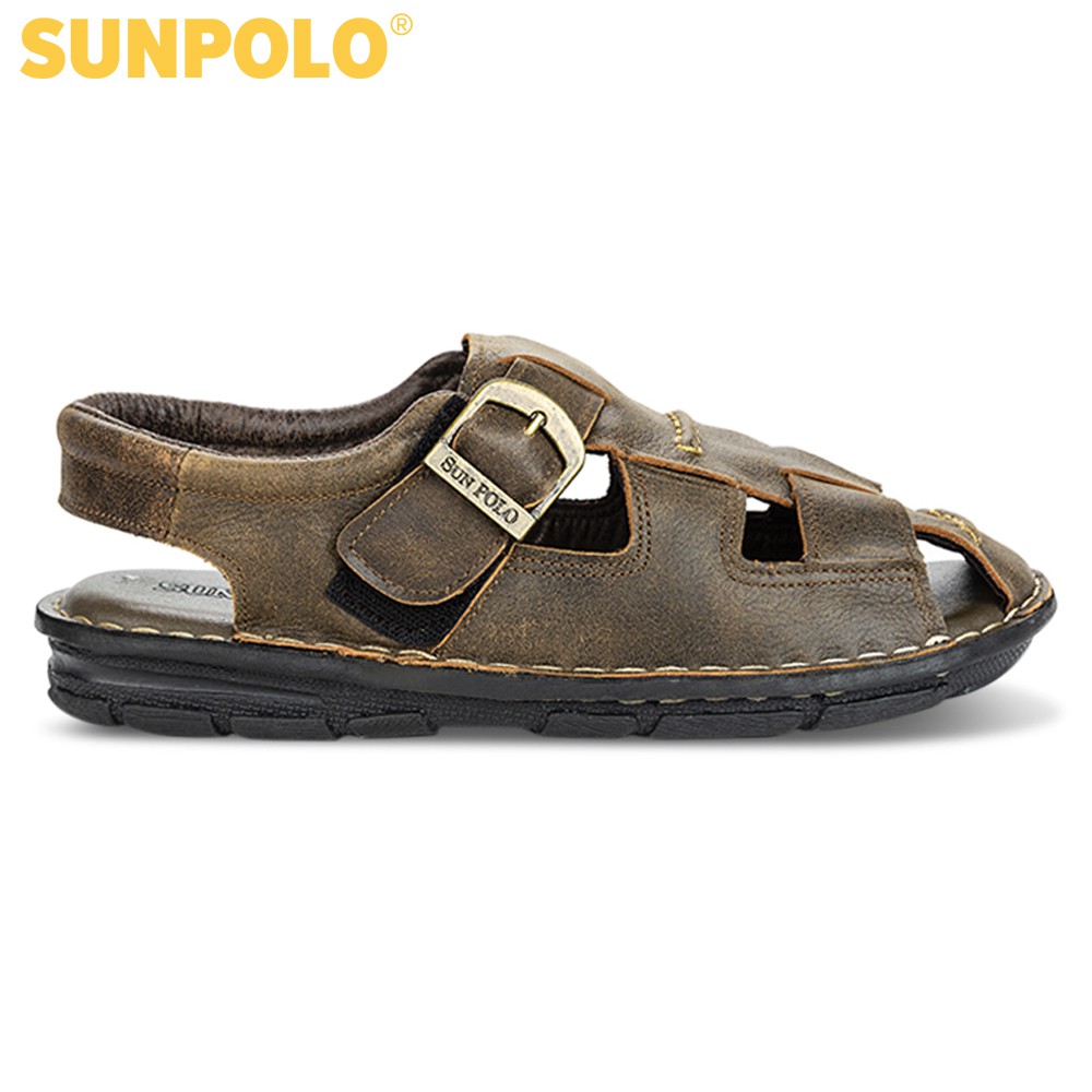 Ảnh Sandals Nam Da Bò Cao Cấp SUNPOLO SDA019 Có Big size 44 45 1