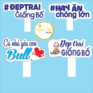 Hashtag cầm tay sinh nhật, thiết kế nội dung theo yêu cầu, YẾN NHI SHOP