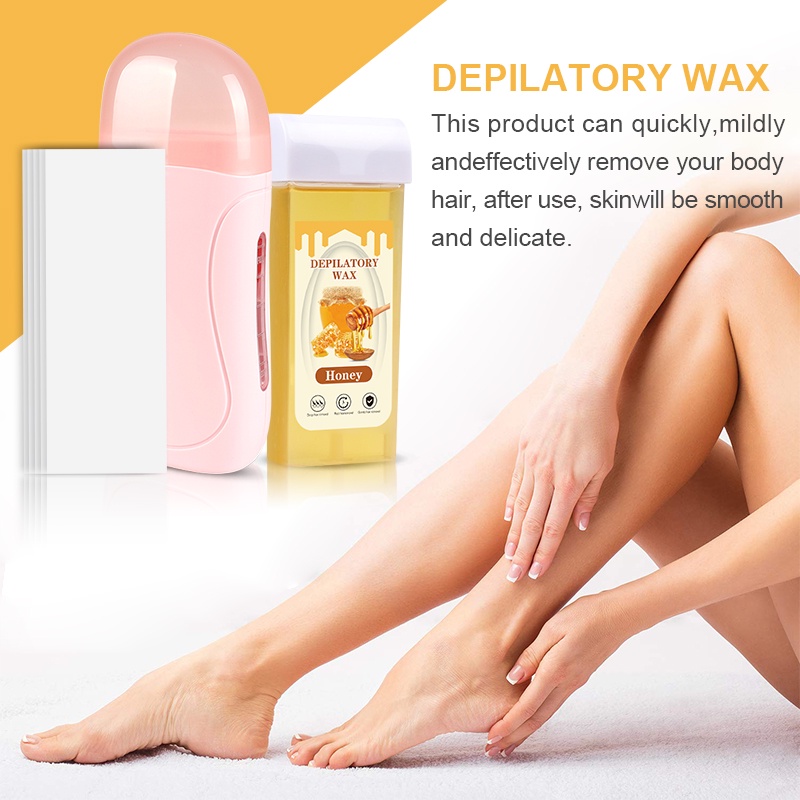 Ảnh Sáp tẩy lông chiết xuất sáp ong 300g + máy triệt lông + giấy tẩy lông SUMAX dùng cho toàn thân 3