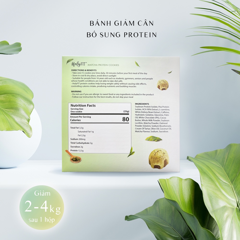 Ảnh Bánh Giảm Cân HolyFIT Vị Trà Xanh Matcha - Kiểm Soát Cân Nặng, Giảm Thèm Ăn, Bổ Sung Protein (Đạm), Giảm Mỡ Hiệu Quả 1