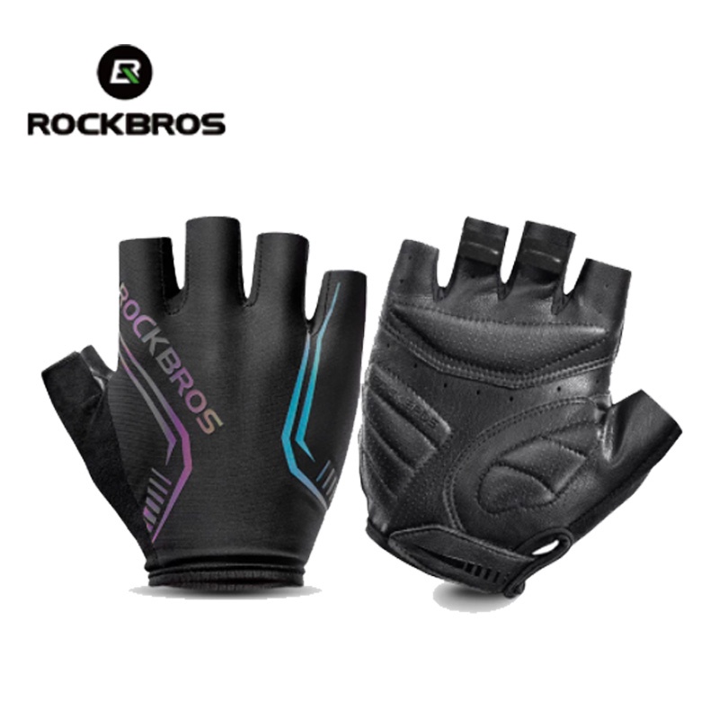 [Mã CLS2403F giảm 30k đơn 150k] Găng tay hở ngón ROCKBROS chống sốc chống trượt phản quang cao cho nam đạp xe leo núi