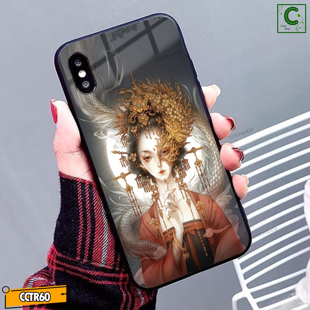 Ốp iPhone Mặt Kính Nano Dẻo - Cô Gái Mang Vẻ Đẹp Trừu Tượng