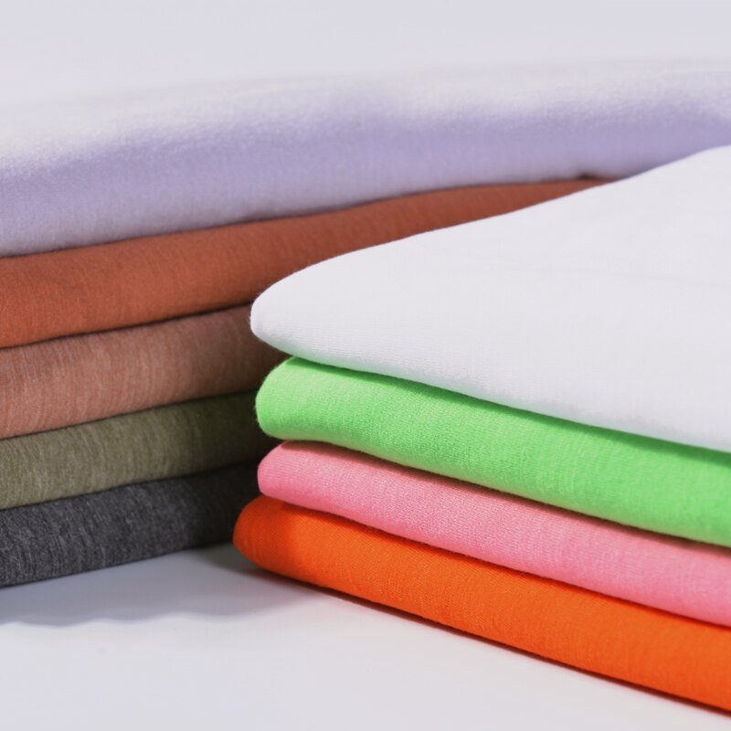 Vải Jersey 35% Cotton 65% Polyester Trơn Dệt Kim Mỏng Xuyên Qua DIY Đức Vải Thoáng Khí A0169