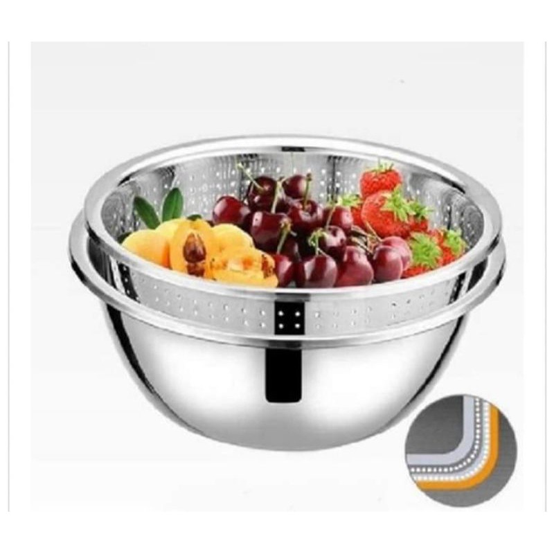 Bộ thau rổ inox 5 chiếc | Shopee Việt Nam