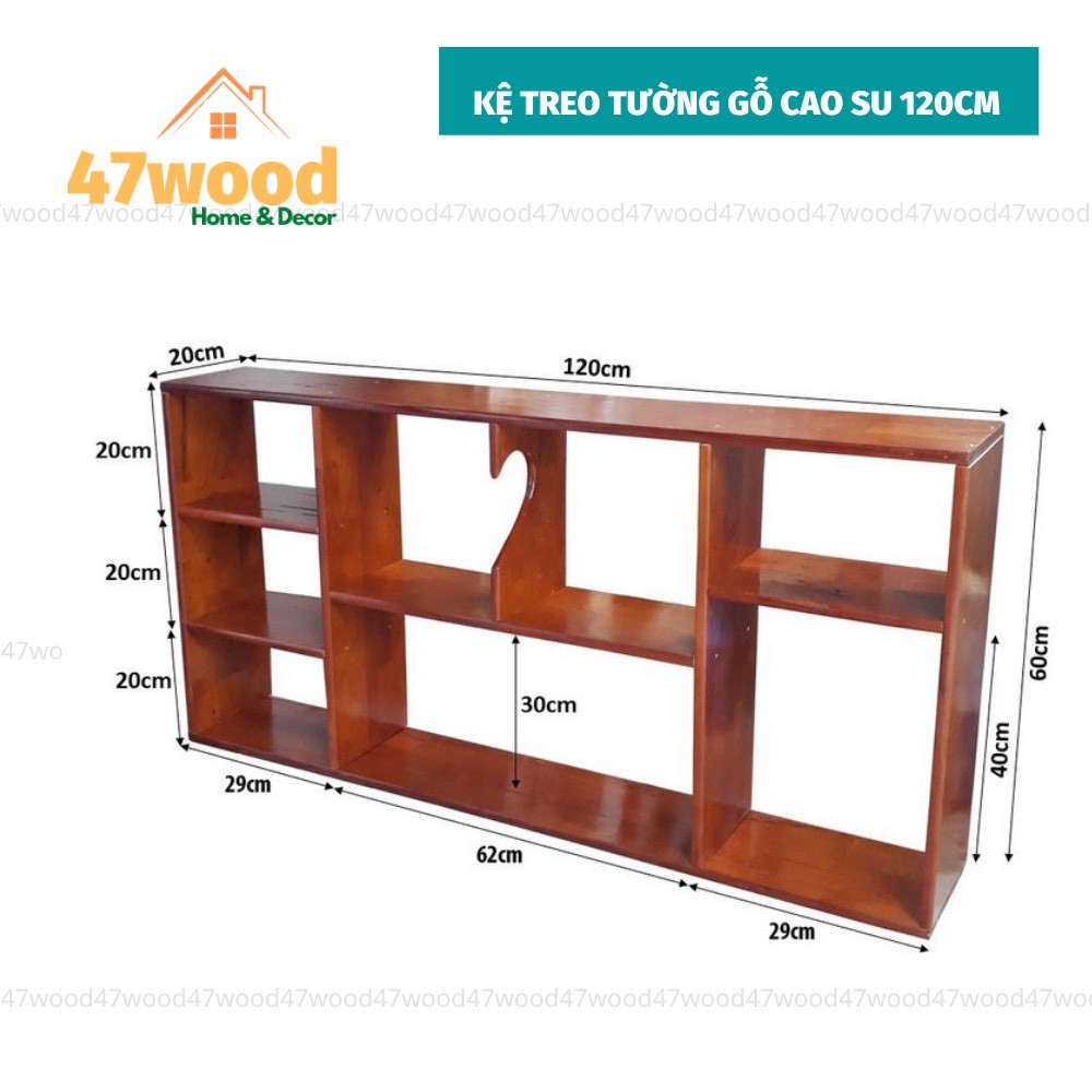 Kệ sách gỗ treo tường 1m2, gỗ cao su - kệ gỗ treo tường rộng 1m2 ...