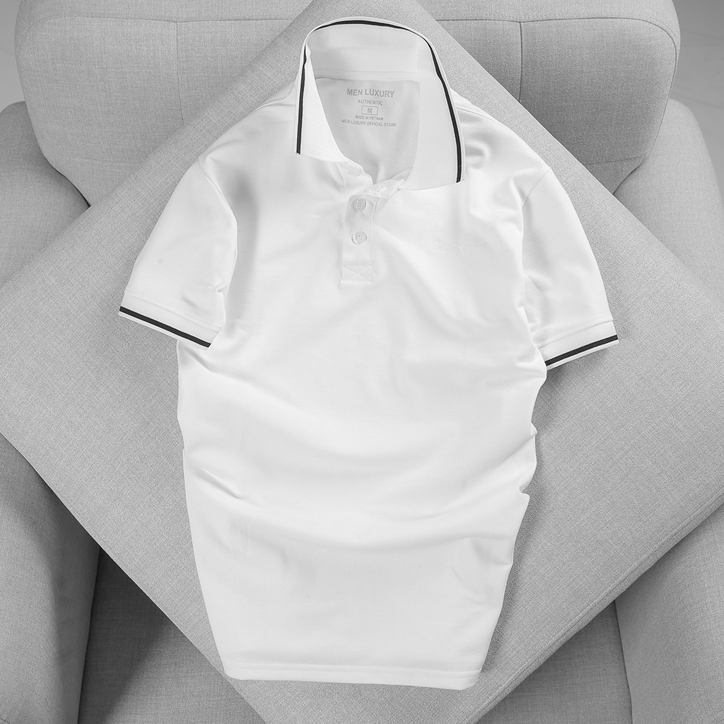 Áo polo nam trơn Men Luxury basic cổ bẻ chữ thêu cao cấp chất cotton đứng form tôn dáng dễ phối đồ