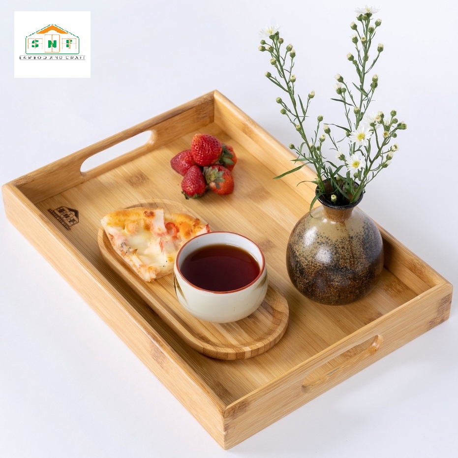 Khay phục vụ gỗ tre- SNF BAMBOO AND CRAFT làm từ ván tre ép Việt Nam, màu vàng tre tự nhiên