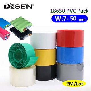 2 Mét Chiều Rộng7-50mm 18650 Pin Lipo Ống Co Nhiệt PVC Co Phim Lithium Vỏ Cáp Tay Li-ion Bọc Vỏ