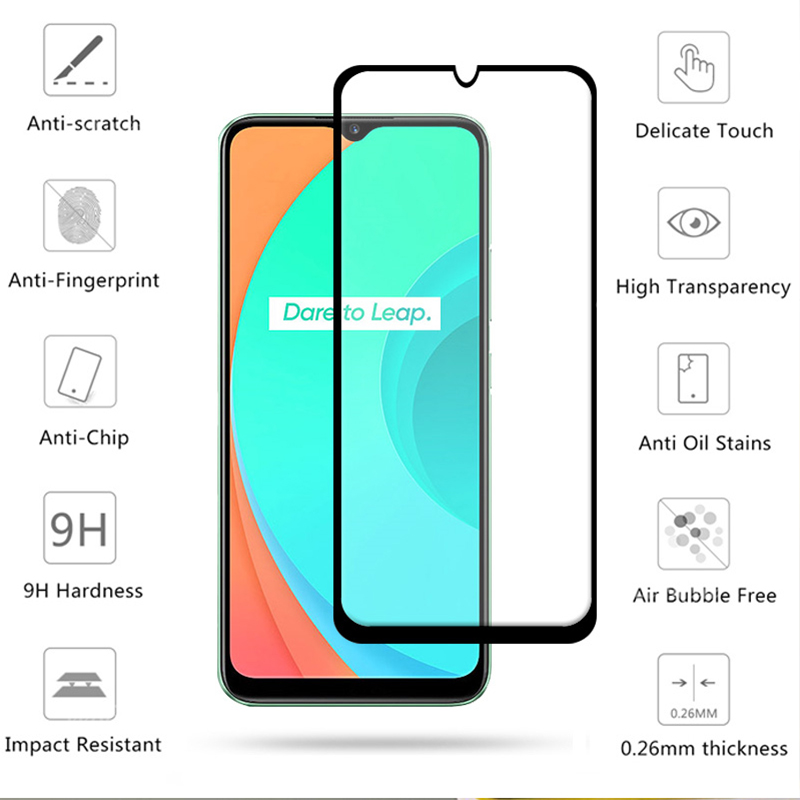 Kính cường lực 9D bảo vệ toàn màn hình dành cho Realme Note 70 70T 60 50 C75X C75 C71 C67 C65 C63 C61 C55 C53 C35 C31 C30 C30s C25 C25s C21 C21Y C20 C17 C15 C12 C3 C11 2020 2021 5G 4G