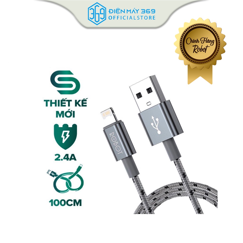 Cáp Sạc Nhanh ROBOT RCL100 - Dài 1m, Dây Dù, Lõi cáp chất liệu đồng cao ...