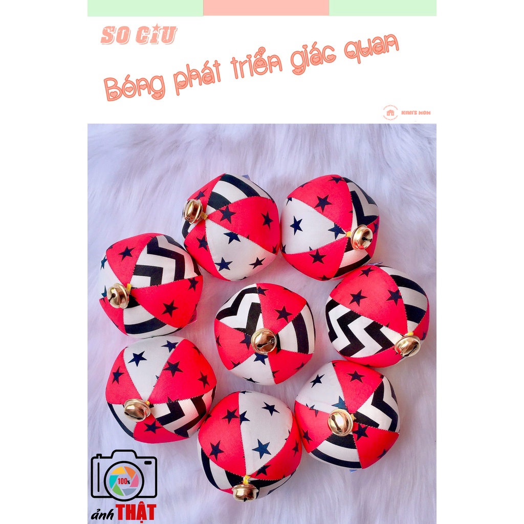 Bóng đa giác quan Kiwi's mom - Vải 100% cotton Hàn, chu vi 34cm