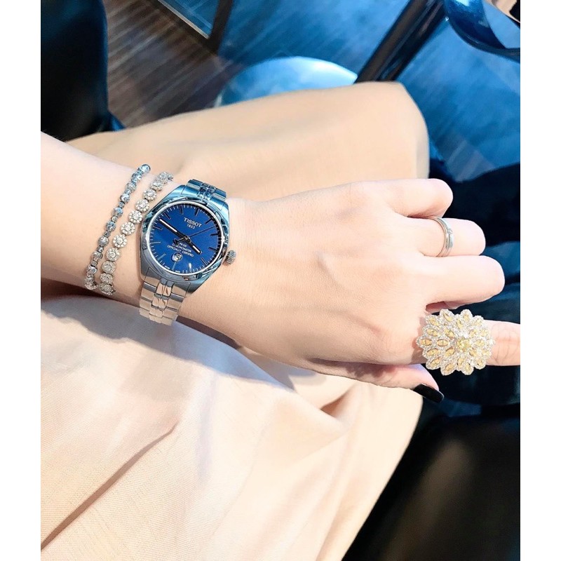 ng H Tissot N Chinh Hang T101.251.11.041.00 T1012511104100 PR100 COSC Blue Dial Stainless Steel Ladies Watch Shopee Vi t Nam