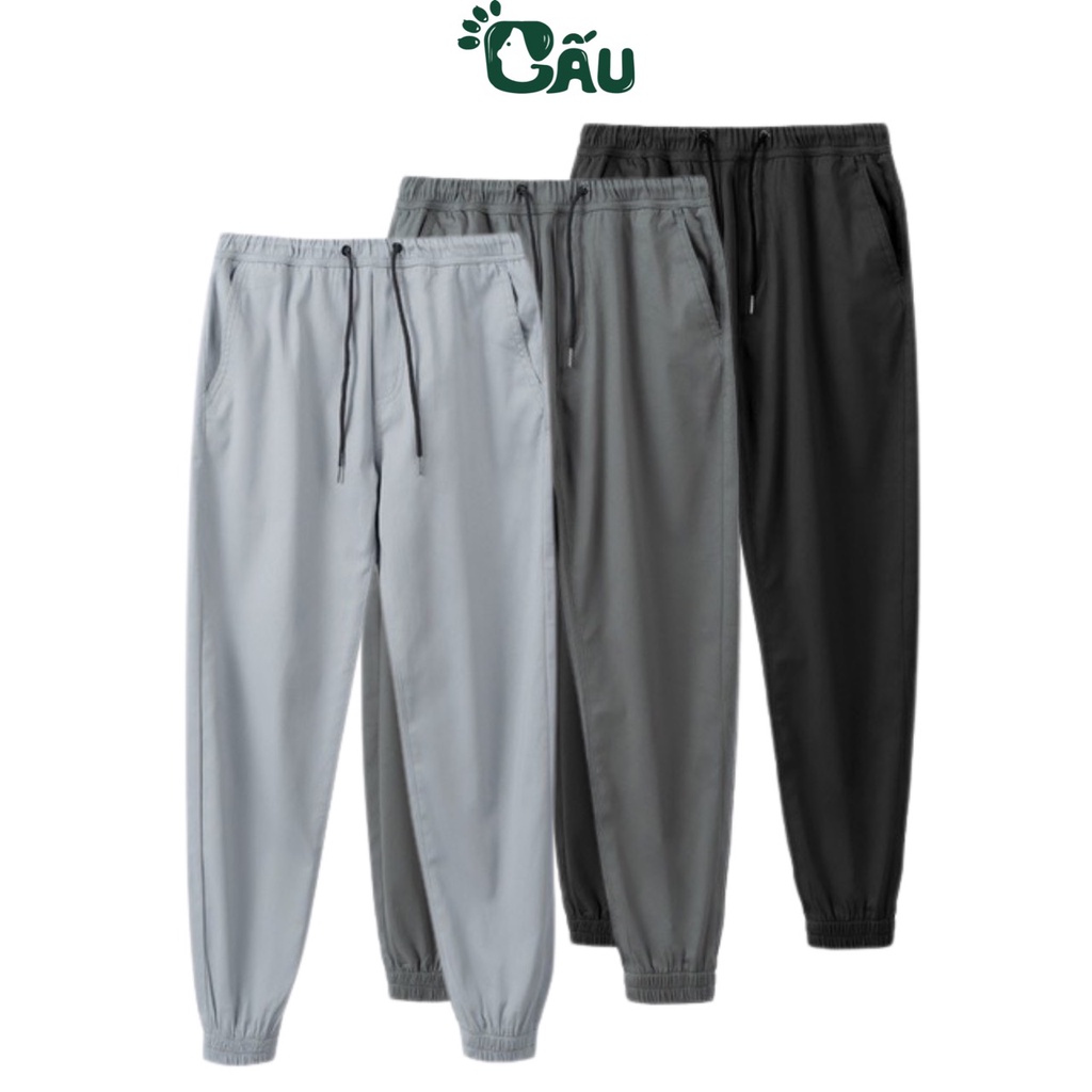 Quần jogger Nam Gấu 194 vải kaki cao cấp dày dặn, co giãn – form slimfit – JG KaKi
