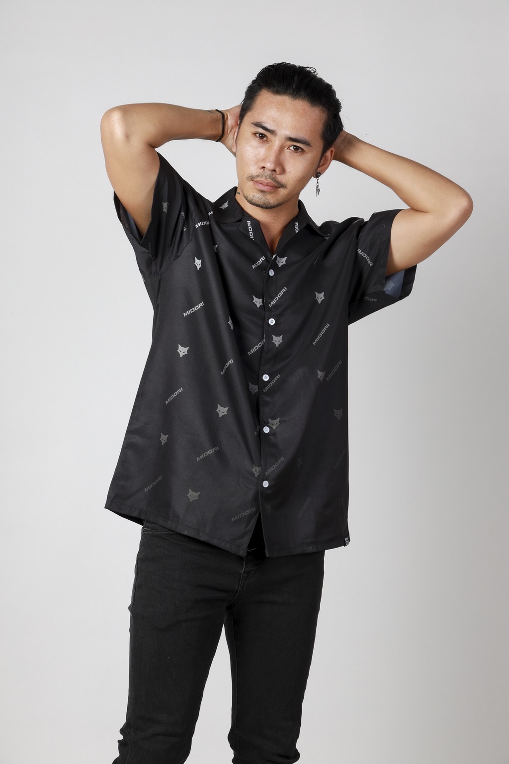 Mô tả Áo Sơ Mi nam nữ Hoạ Tiết Tay Ngắn Cổ Vest Uniex Thời Trang Vải Lụa Local Brand M Studio - 6