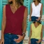 Chất Lượng Cao Cấp Nữ Không Tay Áo Vest Top Mùa Hè Cổ Chữ V Cổ Áo Thun Đi Biển Áo Sơ Mi Cho Phong Cách Dễ Dàng