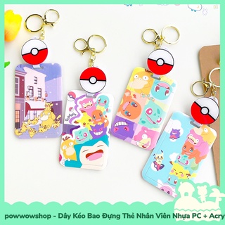 [Sẵn VN - Hỏa Tốc] Dây Kéo Bao Đựng Thẻ Nhân Viên Nhựa PC + Acrylic Mẫu Nhân Vật Anime Manga Game Pocket Monsters