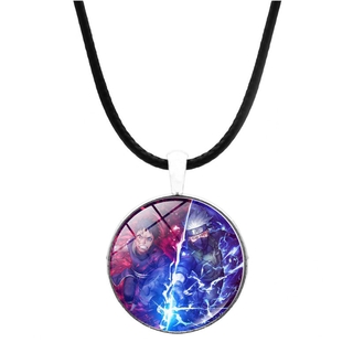 Vòng cổ mặt dây chuyền G13 Naruto Hatake Kakashi với dây da và đá quý thời thượng, phù hợp làm quà tặng
