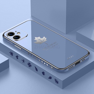 Ốp Điện Thoại Silicon TPU Mạ Điện Họa Tiết Lá Phong Kèm Dây Đeo Cho iPhone 11 iPhone 11 pro iPhone 11 pro max