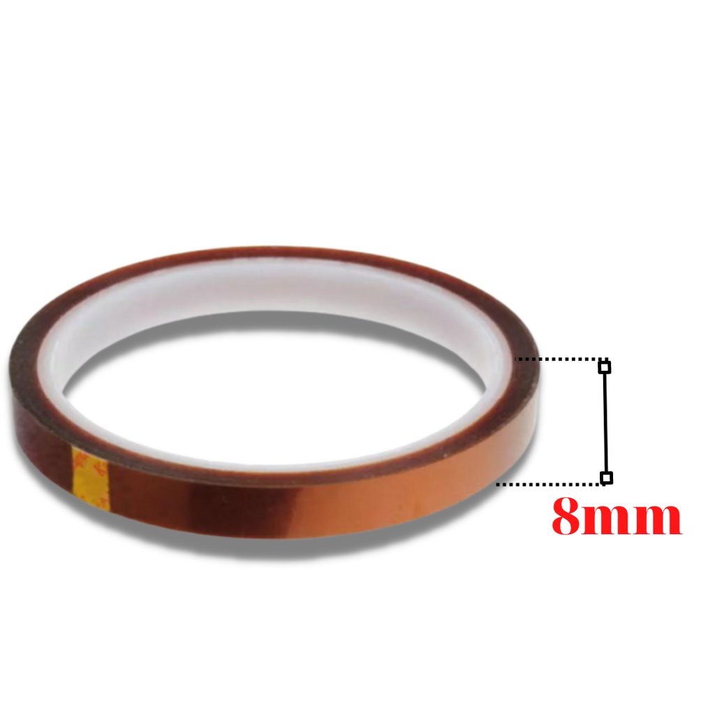 Keo Cách Nhiệt, Chịu Nhiệt Polyimide Dài 33 Mét x 8mm