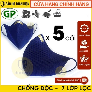 COMBO 5 CÁI khẩu trang than hoạt tính GP Standard đeo qua tai. Khẩu trang 7 lớp lọc mùi