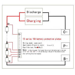 Bảng Mạch Bảo Vệ Pin Lipolymer 13S 48V 15A BMS PCB Kèm Tản Nhiệt Cho E-Bike EScooter