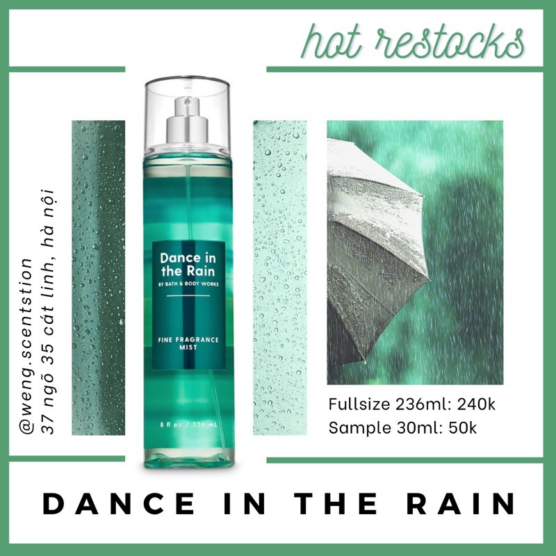 Dance in the cheap rain body mist review