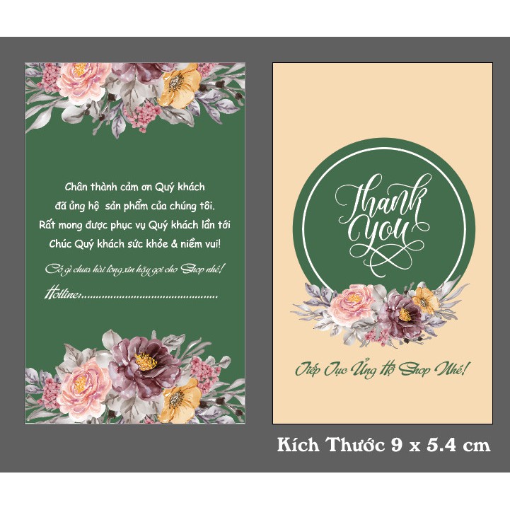 <GIÁ TẬN XƯỞNG IN> Thẻ cảm ơn, nhãn cảm ơn, THIỆP CÁM ƠN, THIỆP THANK YOU 100 nhãn giấy-NEW6