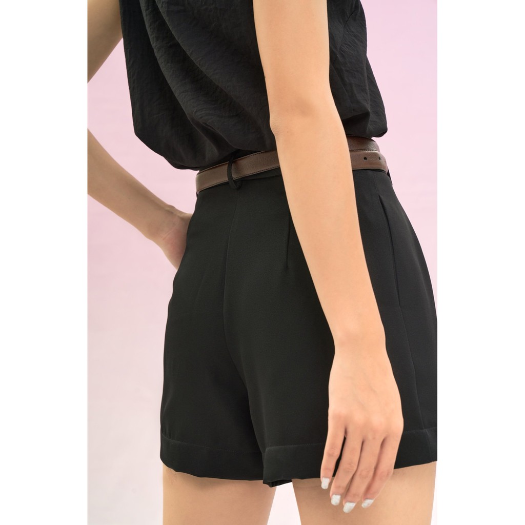 Quần short nữ [MAY THEO SỐ ĐO] -quần phối vest, blazer -chất liệu cao cấp, 2 lớp-lót lụa, ĐEN -Tiệm may Diluclothing